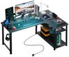 GTPLAYER Schreibtisch Gaming Tisch Eckschreibtisch mit Regal USB-Ladeanschluss und Steckdose (1 Tisch), 120/100cm Computertisch L Form, PC Tisch für Büro, Heimbüro Bild 5