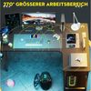 GTPLAYER Schreibtisch Gaming Tisch Eckschreibtisch mit Regal USB-Ladeanschluss und Steckdose (1 Tisch), 120/100cm Computertisch L Form, PC Tisch für Büro, Heimbüro Bild 3
