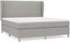 Boxspringbett mit Matratze Stoff Hellgrau 160x200 cm, Härtegrad: H2 [3128693] Bild 2