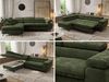 MKS Möbel 'Pablo L-Form' Ecksofa mit Schlaffunktion, verstellbare Kopfstützen, Dunkelgrün, Schenille glatt, Visco Topper, Links Bild 2
