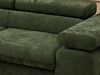 MKS Möbel 'Pablo L-Form' Ecksofa mit Schlaffunktion, verstellbare Kopfstützen, Dunkelgrün, Schenille glatt, Visco Topper, Links Bild 5