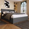 Polsterbett 180x200 cm mit Bettkasten – hydraulisches Doppelbett aus Leinen in Grau Bild 5