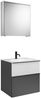 Burgbad FIUMO Waschtisch Set mit Spiegelschrank 62 cm breit, Weiß/Anthrazit, Waschbecken Gussmarmor Weiß, Anschlag rechts Bild 2