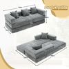 Modulares Sofa aus Chenille mit Seitentaschen, 198 x 79 x 60 cm, Dunkelgrau Bild 4
