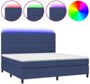 Boxspringbett mit Matratze & LED Stoff Blau 200x200 cm, Härtegrad: H2 [3134987] Bild 2