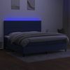 Boxspringbett mit Matratze & LED Stoff Blau 200x200 cm, Härtegrad: H2 [3134987] Bild 4