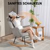 Schaukelsessel Schaukelstuhl mit Tufting-Lehne Cord,Gemütlicher Relaxsessel für Wohnzimmer & Kinderzimmer,Grau Bild 3