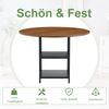 Runder Esstisch mit 107 cm Durchmesser und doppelter Ablage in Nussbaum-Optik, MDF-Platte + Metallgestell, geeignet für 2–4 Personen, perfekt für europäische Familienessen, Bild 5
