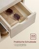 Vasagle Schuhbank, Schuhregal mit Schublade und offenen Fächern, Sitzbank, gepolsterter Sitz, Flur, Schlafzimmer und Eingangsbereich, 30 x 104 x 48 cm, naturbeige-cappuccinobeige LHSDE024K03 Bild 4