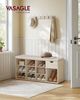 Vasagle Schuhbank, Schuhregal mit Schublade und offenen Fächern, Sitzbank, gepolsterter Sitz, Flur, Schlafzimmer und Eingangsbereich, 30 x 104 x 48 cm, naturbeige-cappuccinobeige LHSDE024K03 Bild 2