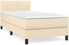 vidaXL Boxspringbett mit Matratze Creme 90x200 cm Stoff, Härtegrad: H2 [3140190] Bild 2