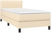 vidaXL Boxspringbett mit Matratze Creme 90x200 cm Stoff, Härtegrad: H2 [3140190] Bild 3