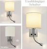 Nettlife Wandleuchte Wandlampe Schalter innen Bett Leuchten Stoff Schwenkbar Vintage E27, ohne Leuchtmittel, Warmweiß, E27 Leselampe Bild 4
