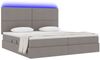 vidaXL LED-Speicherbett mit Matratze Taupe 200 x 200 cm Stoff 3372378 Bild 3