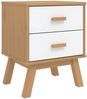 vidaXL Nachttisch OLDEN Weiß und Braun Massivholz Kiefer 358584 Bild 2