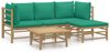 vidaXL 5-tlg. Garten-Lounge-Set mit Grünen Kissen Bambus 3155146 Bild 2