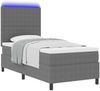 vidaXL LED Boxspringbett Hellgrau und Weiß 100 x 200 cm Cordstoff 3337631 Bild 3
