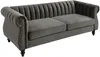 Vente-unique - TRUMBO Sofa StoffSamt Grau - B 78 cm x H 77 cm x L 195 cm Bild 3