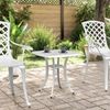 vidaXL Gartentisch Weiß 53x53x53 cm Aluminiumguss 4002817 Bild 3