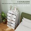 HOMCOM Kommode Schubladenschrank Sideboard mit 5 Schubladen (Büroschrank mit kippsicheren Zuglaschen, 1 St, für Wohnzimmer, Schlafzimmer), Weiß, 55 x 34 x 100 cm Bild 4