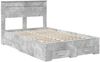 vidaXL Bettrahmen mit Kopfteil Beton Grau 120 x 200 cm Holzwerkstoff 3410014 Bild 4