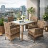 Polyrattan Sitzgruppe Gartenmöbel Set Rattan Gartenset Essgruppe Beige Braun Bild 2