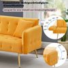 Schlafsofa Samt mit verstellbarer Rückenlehne & Armlehnen, Liegefläche 215x81,5 cm, Gelb Bild 5