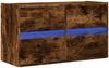 TV-Wandschrank, Fernsehschrank mit LED-Beleuchtung Räuchereiche 80 x 31 x 45 cm Bild 3