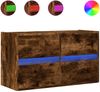 TV-Wandschrank, Fernsehschrank mit LED-Beleuchtung Räuchereiche 80 x 31 x 45 cm Bild 2