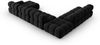 Micadoni Modulares Panorama Ecksofa Bellis 7-Sitzer Links Samt Bluvel Schwarz Bild 4