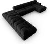Micadoni Modulares Panorama Ecksofa Bellis 7-Sitzer Links Samt Bluvel Schwarz Bild 3