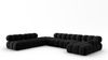 Micadoni Modulares Panorama Ecksofa Bellis 7-Sitzer Links Samt Bluvel Schwarz Bild 2