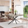 Esstisch ausziehbar 140-180 x 80 x 76 cm, MDF & Metall, mit Stauraum, industrial in Grau Bild 2