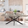 Esstisch ausziehbar 140-180 x 80 x 76 cm, MDF & Metall, mit Stauraum, industrial in Grau Bild 3