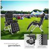 tectake Gartenstuhl Sonnenliege, klappbar, rutschfest, inkl. Ablagetisch und Stautasche (Terrassenstuhl Cloud II für Außen in Schwarz, 1 St), Belastbarkeit 200 kg, Sitz-, Arm- und Kopfpolster, mit Sonnendach Bild 3