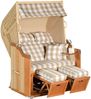 SunnySmart Garten-Strandkorb Rustikal 255 PLUS 2-Sitzer beige/sand mit Kissen Bild 3