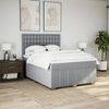 vidaXL Boxspringbett mit Matratze Hellgrau 160x200 cm Stoff 3294033 Bild 5