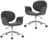 vidaXL Drehbare Esszimmerstühle 2 Stk. Grau Stoff, Drehbar [3054863] Bild 2