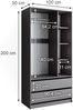 Kinderkleiderschrank Elmo Anthrazit 100 x 200 cm mit 2 Schubladen Vicco Bild 3