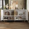 Flieks Sideboard mit 4 Türen Weiß/Schwarz (B152/T40/H75 cm, 1 St, Schrank für Wohnzimmer, Schlafzimmer und Esszimmer), Mehrzweckschrank Kommode mit verstellbare Fußpolstern Bild 2