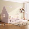 Hausbett mit Lattenrost und Rausfallschutz, 140x200 cm, Kinderbett, Kiefer Bild 4