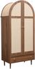 Kleiderschrank MDF mit stoffbezogenen Türen & Schublade, 79x50x175 cm, Walnussoptik Bild 5