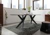 Esstisch Akazie 140x90x76 grau lackiert Beine anthrazit matt SWISS EDGE #08 Bild 4