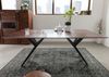 Esstisch Akazie 140x90x76 grau lackiert Beine anthrazit matt SWISS EDGE #08 Bild 3