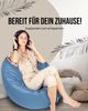 PATCH HOME 2 in 1 Sitzsack Sessel – Ø145 cm – Blaugrau, bequemer Sitzsack aus Luxus-Polyester-Gewebe, bereits befüllt Bild 2