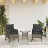 vidaXL Gartenstühle mit Kissen 2 Stk. Grau Poly Rattan 365147 Bild 3