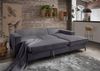 Polsterecke >Rube< Schlaffunktion, Stauraum, Cord grau - 240x92x150cm (BxHxT) Bild 3