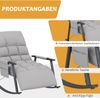 Verstellbarer Relax Schaukelstuhl mit Fußteil und Seitentasche, Mikrofaser, 134x60x70 cm, für drinnen und draußen,H 70 x T 134 x B 60 cm Bild 5
