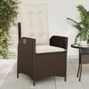 vidaXL Gartensessel mit Kissen 2 Stk. Verstellbar Braun Poly Rattan 365266 Bild 3