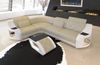 Ecksofa Genua L Form - Echtleder - beige-weiß - Links Bild 2